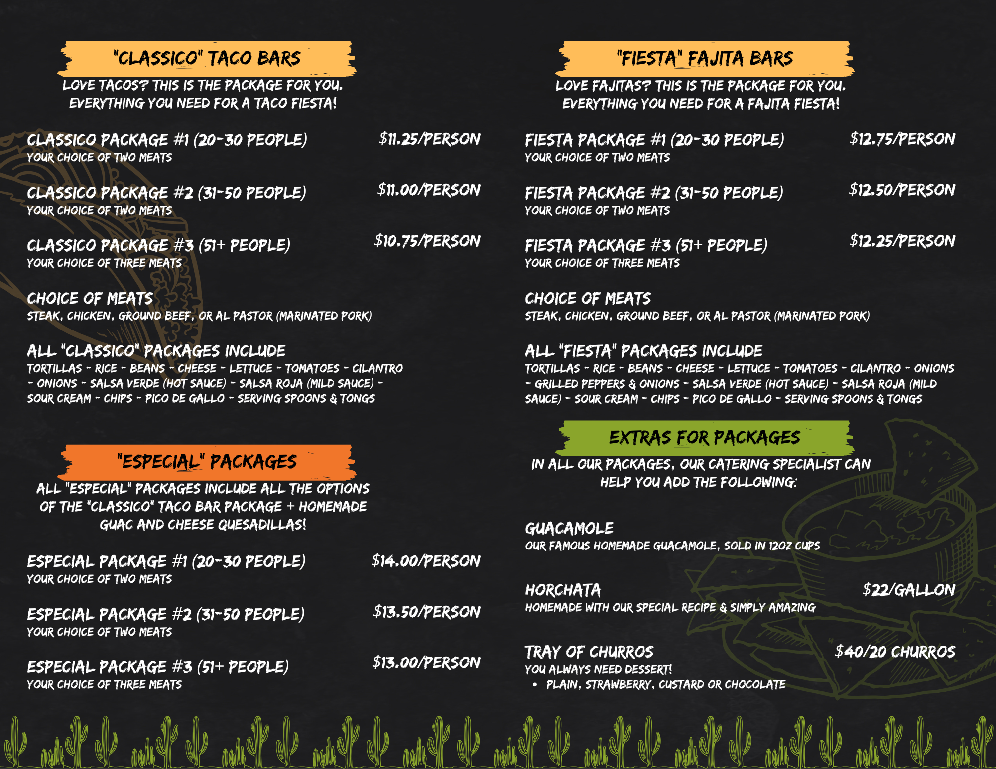 Taco Patio Catering Menu