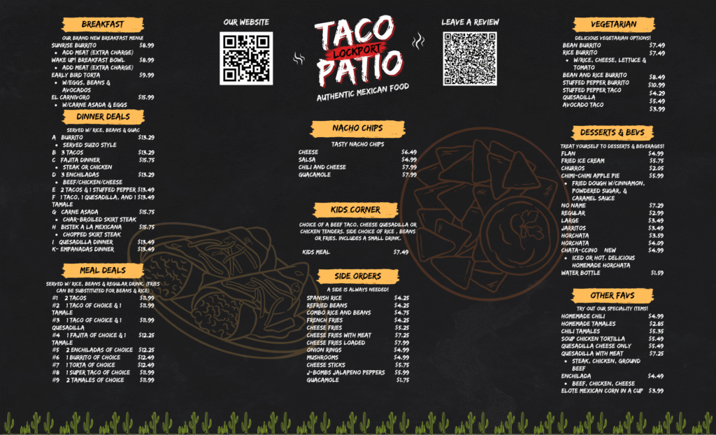 Taco Patio Menu 2025